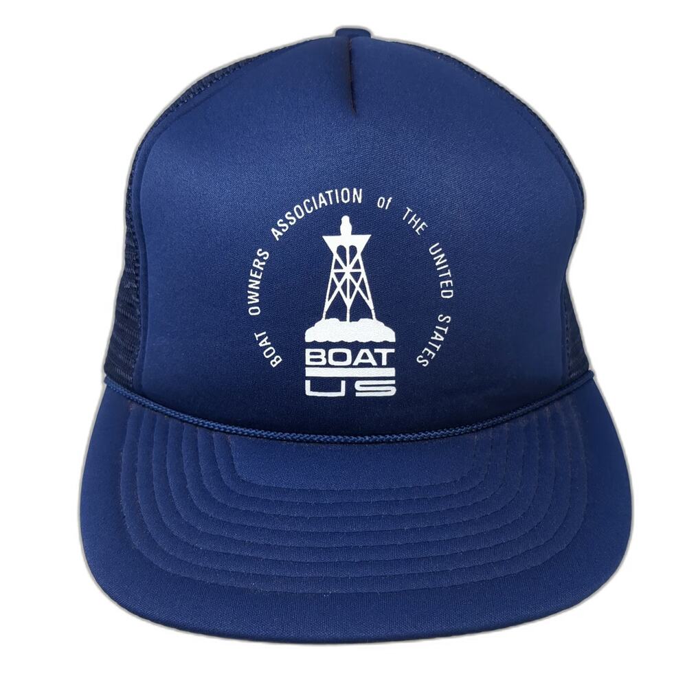 San Sun Blue One Size Trucker Hat Boat Owners Association US Snapback Mesh